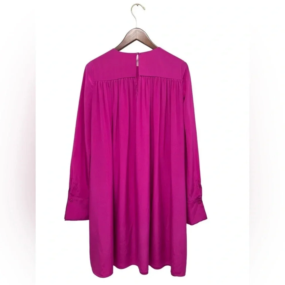 Diane von furstenberg DVF Ribbon Silk Swing Pleated Shift Pink Dress Chic Size 0 - Picture 6 of 12